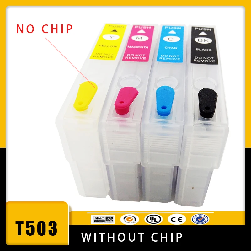 

vilaxh 503 503XL Refill Ink Cartridge None Chip For Epson XP-5200 XP-5205 WF-2960 WF-2965 Printer T503