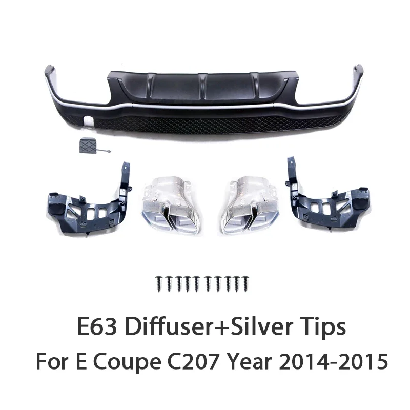 

Для Mercedes Benz E Coupe C207 W207 E53 E63 AMG задний диффузор с выхлопной трубой E200 E250 E260 E350 2014-2015 автомобильные аксессуары