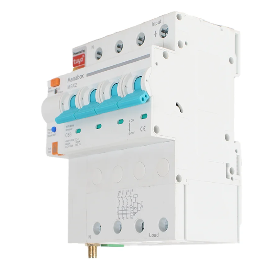 

WiFi Automatic Remote Control MCB Smart Circuit Breaker 4P with Antenna Signal Better with Overload and Short Circuit Breaker