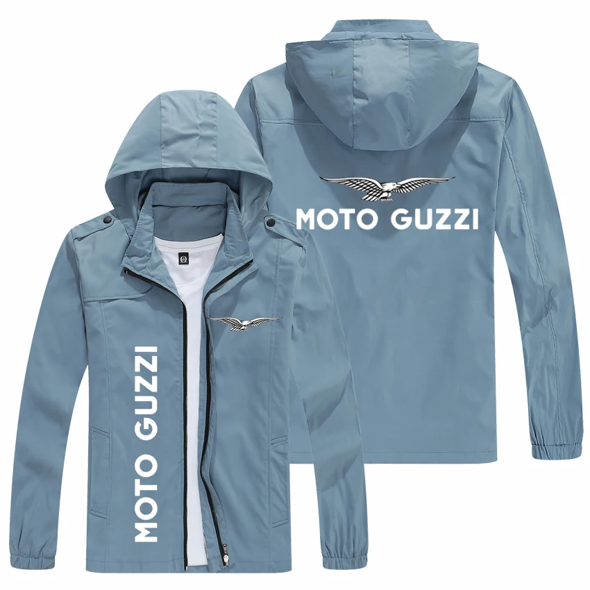 

2022 spring and autumn men MOTO GUZZI Logo Hoodie Jacket popular print casual fashion loose rider jacket men
