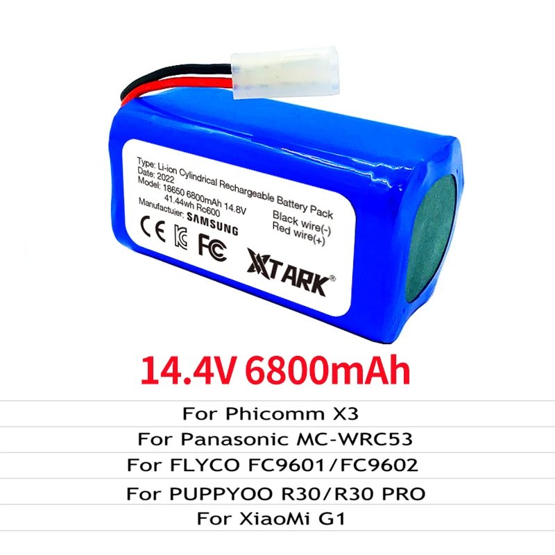 

18650 14.8V 6800mAh Li-ion Battery For Xiaomi G1 MI Robot Vacuum-Mop Essential MJSTG1 Robot Vacuum Cleaner Accessories