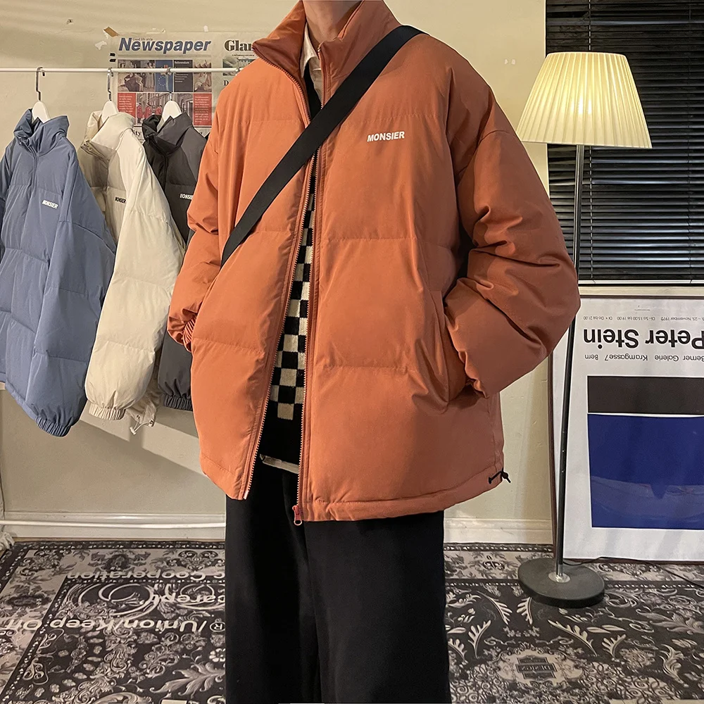 

Privathinker Winter New Stand Collar Men's Parkas Fashion Korean Style Male Warm Cotton Padded Jacket Thicken Unisex Coats