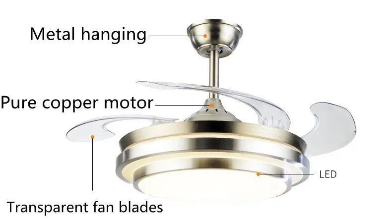 Простой невидимый светодиодный вентилятор современный потолочный светильник с