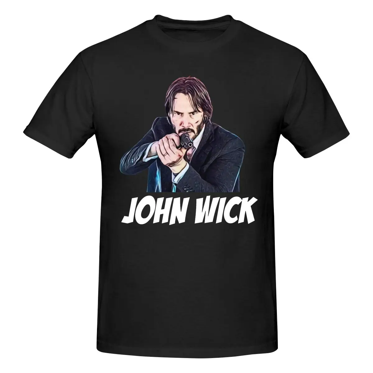 

John Wick Fortis Fortuna Adiuvat Shooting T Shirt Cotton Crewneck Custom Short Sleeve T Shirt Men
