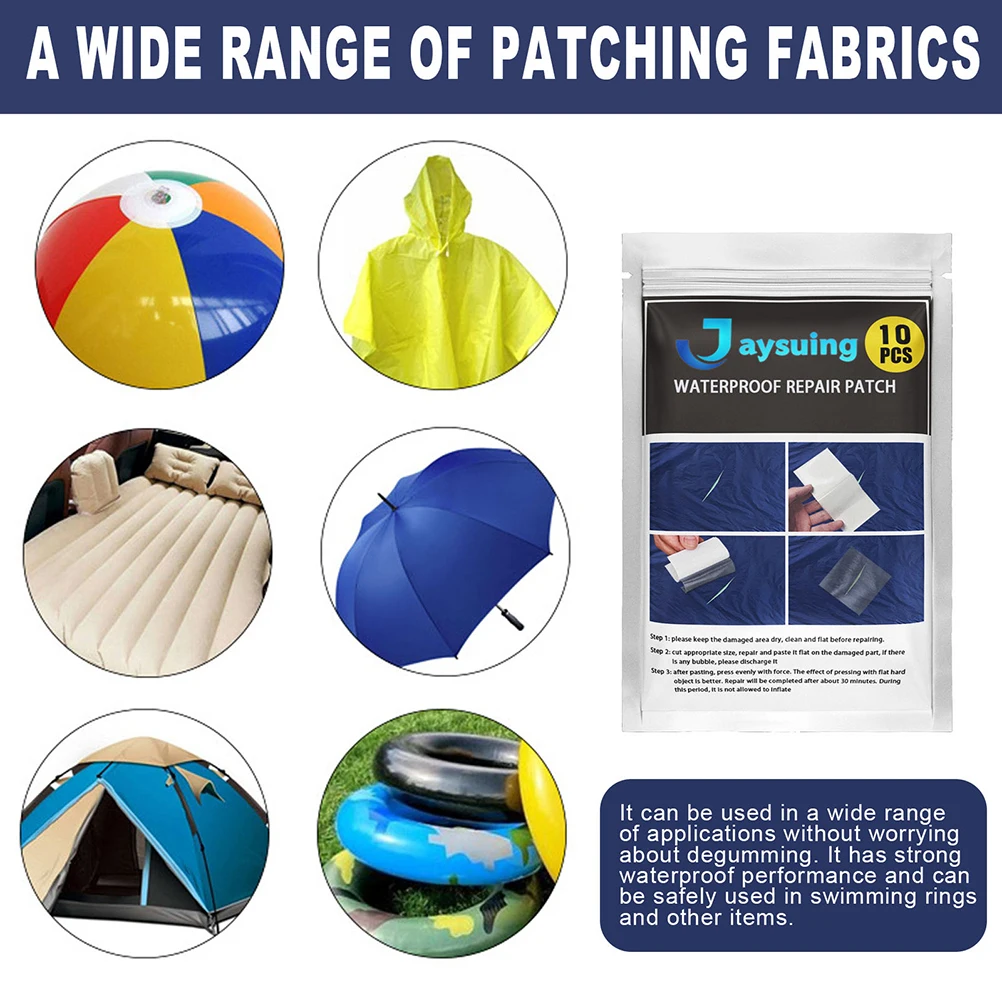 

10Pcs Waterproof Repair Tape Transparent Self Adhesive Repair Patches Kit