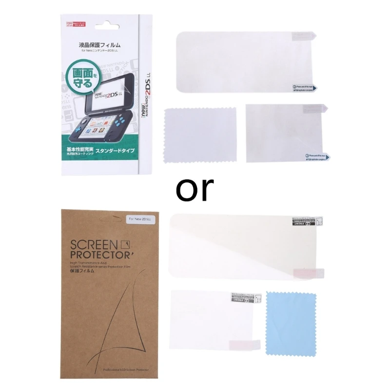 

2 in 1 Top Bottom for HD Clear Protective Film Surface Guard Cover for New 2DS X