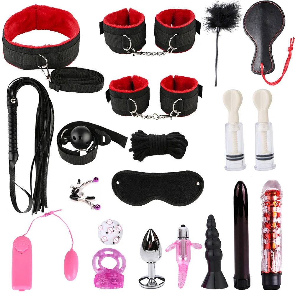 SM alternative adult suit Plush webbing binding fun 19 piece set of appliances Nylon Leather set