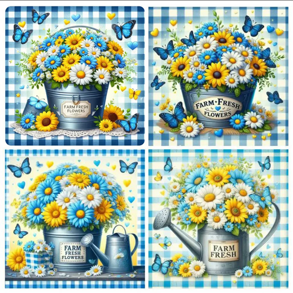 Алмазная живопись &quotсделай сам&quot цветок полный набор 5d Бриллиантовая мозаичная