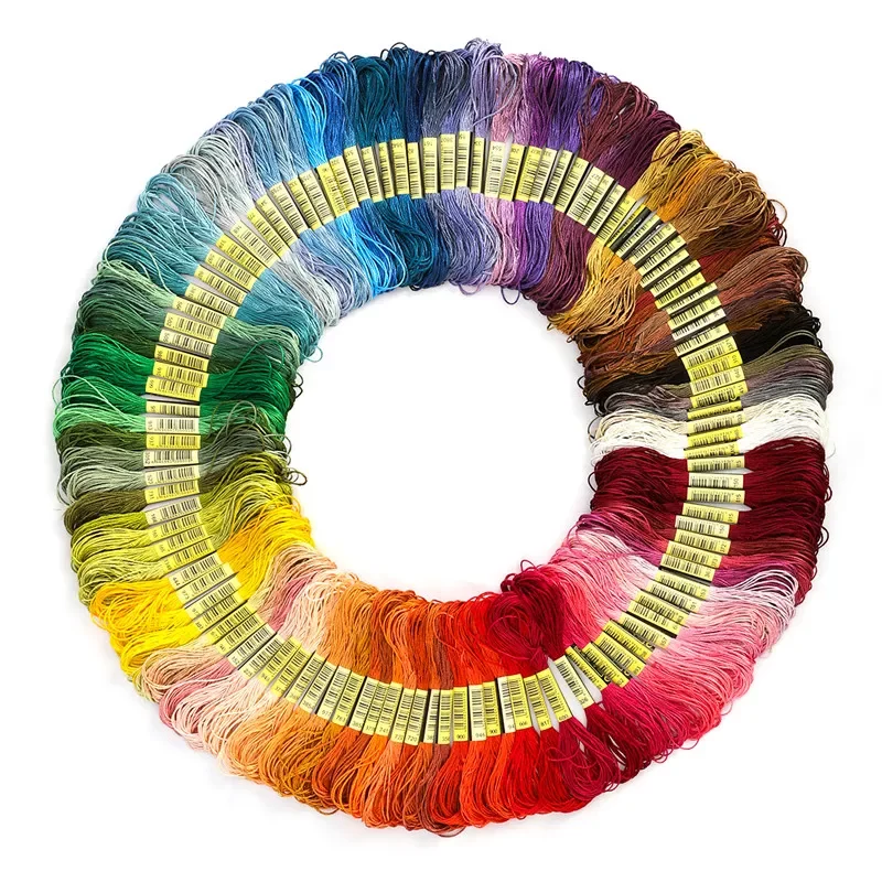 

100/150 Colors Cross Stitch Floss Cotton Thread Sewing Skeins Rainbow Color Embroidery Thread Floss Skein Kit DIY Sewing Tool