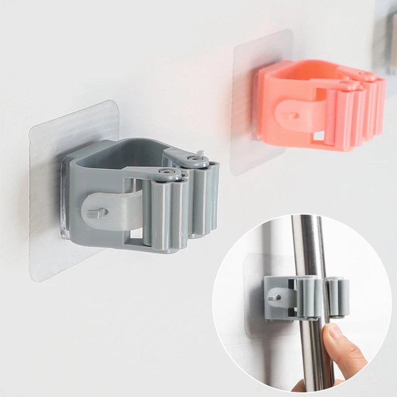 

3PCS Wall Storage Rack Bathroom Suction Hanging Pipe Traceless Hooks Wall Mounted Mop Organizer Holder Waterproof Broom Hanger
