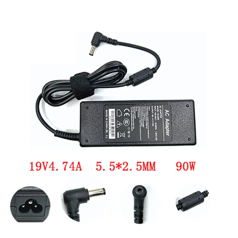 

Basix 19V 4.74A 90W адаптер переменного тока для-Toshiba Satellite L50-A T551 L40-AC05W1 C50-A зарядное устройство для ноутбука блок питания 5,5 мм * 2,5 мм адаптер