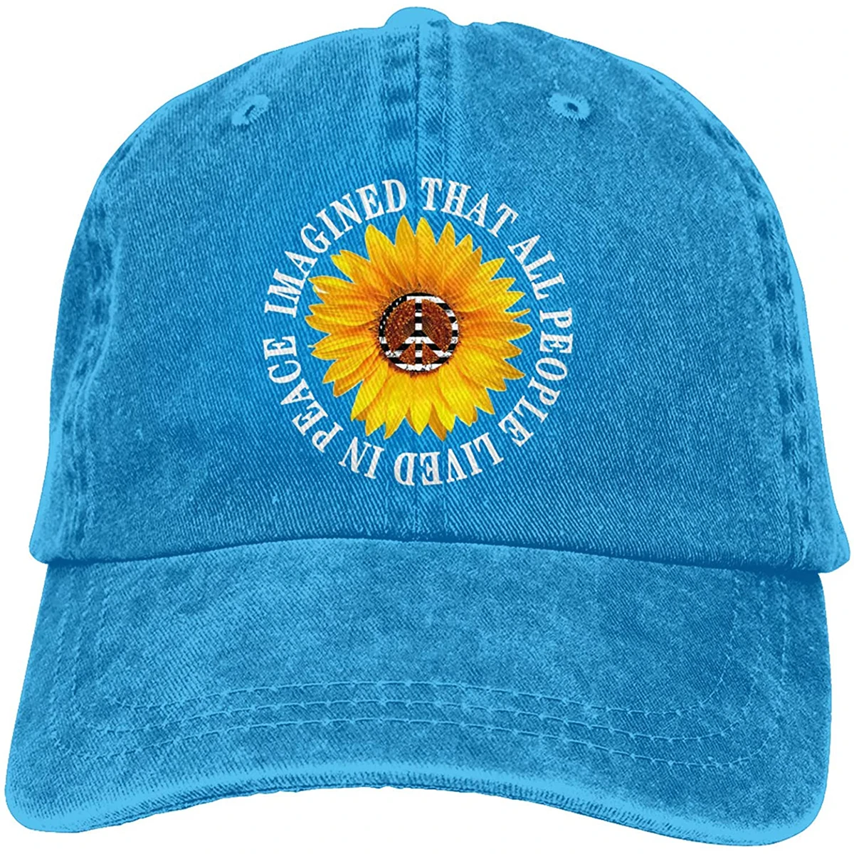 

Hats For Women Imagined That All People Lived In Peace Sports Denim Cap Adjustable Unisex Plain Baseball Cowboy Snapback Hat