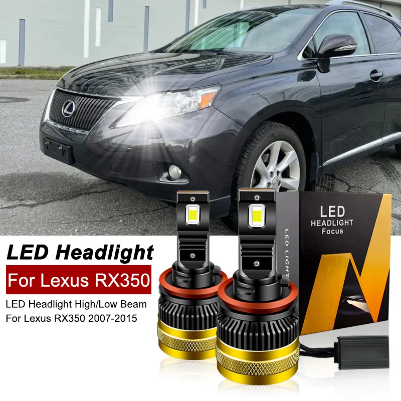 

2PCS 30000lm For Lexus RX350 2007-2015 LED Headlight Bulbs High Beams 9005 HB3 Low Beams H11 H8 H9 CANbus 6000k