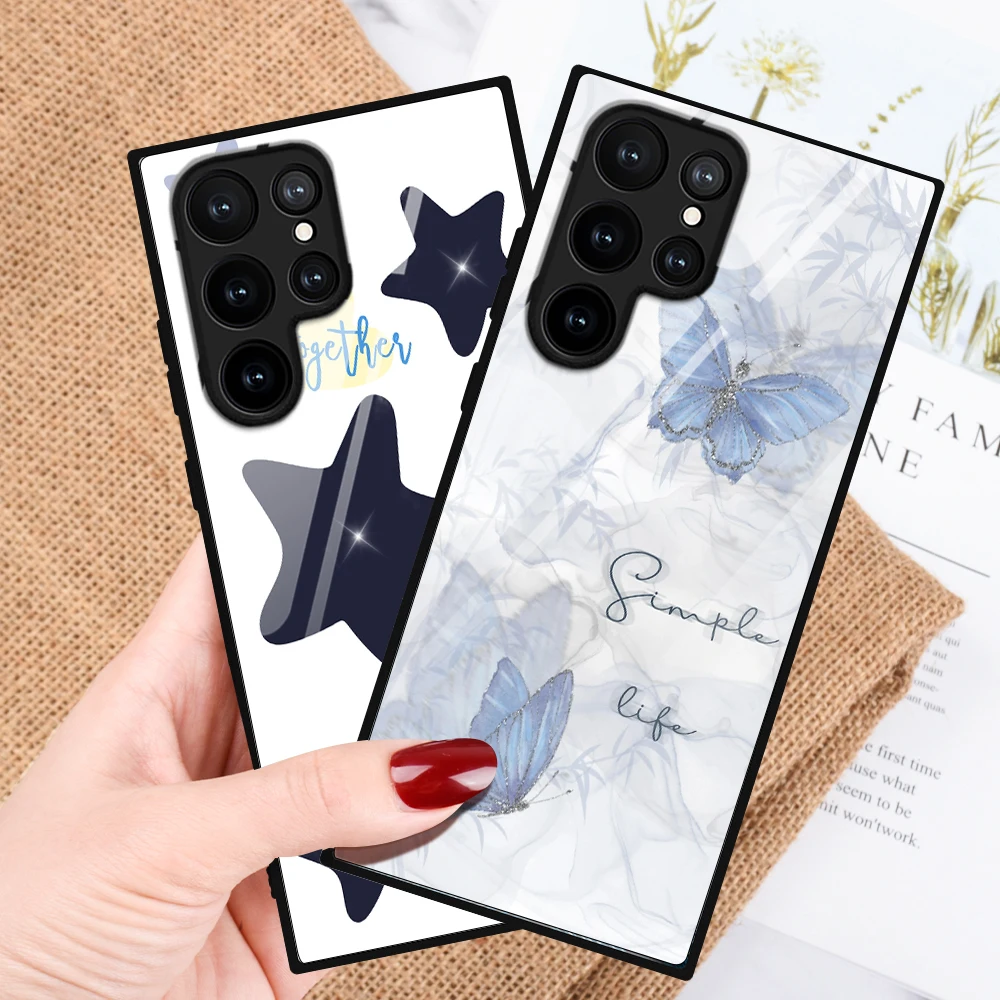 Чехол для SAMSUNG Galaxy S23 S21 S20 Ultra FE 5G Note 10 20 S10 Plus S10e стеклянный чехол S22