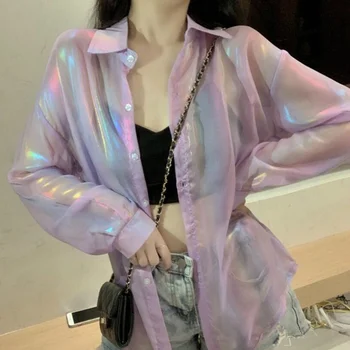 Glitter Aesthetic Korean Loose Shirt