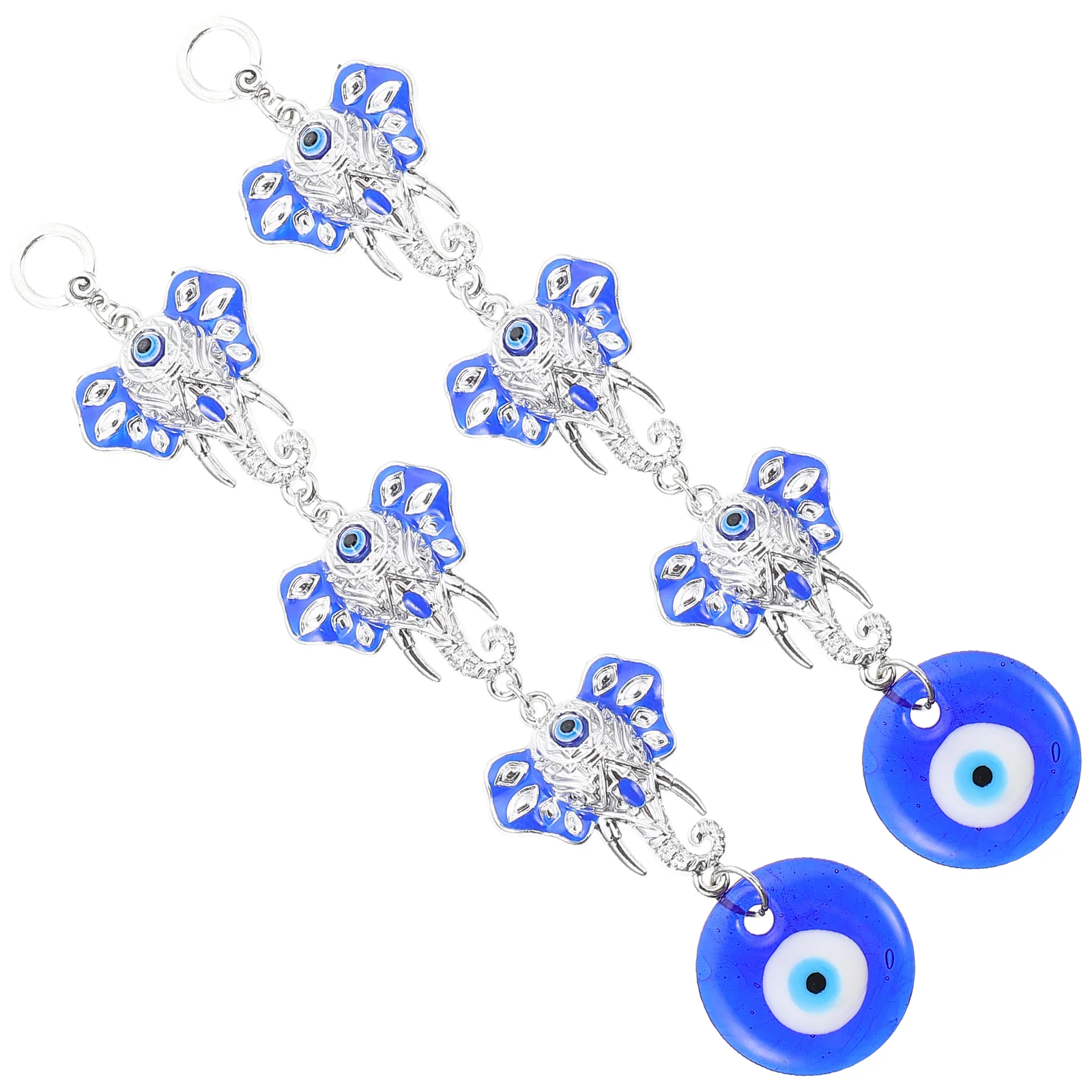 

Eye Evil Hanging Blue Ornament Car Wall Turkish Pendant Elephant Amulet Decor Lucky Charmwind Protection Mirror Decoration Hamsa