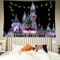 disney cartoon castle tapestry wall carpet hanging wall decor tapestry for kids bedroom decorative wall art home decoration