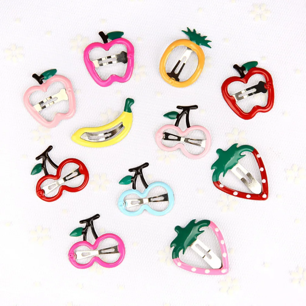 

Hair Clips Fruit Girls Metalsnap Kidspattern Printed Barrettes Colorfulaccessoriesclipcartoon Toddler Baby