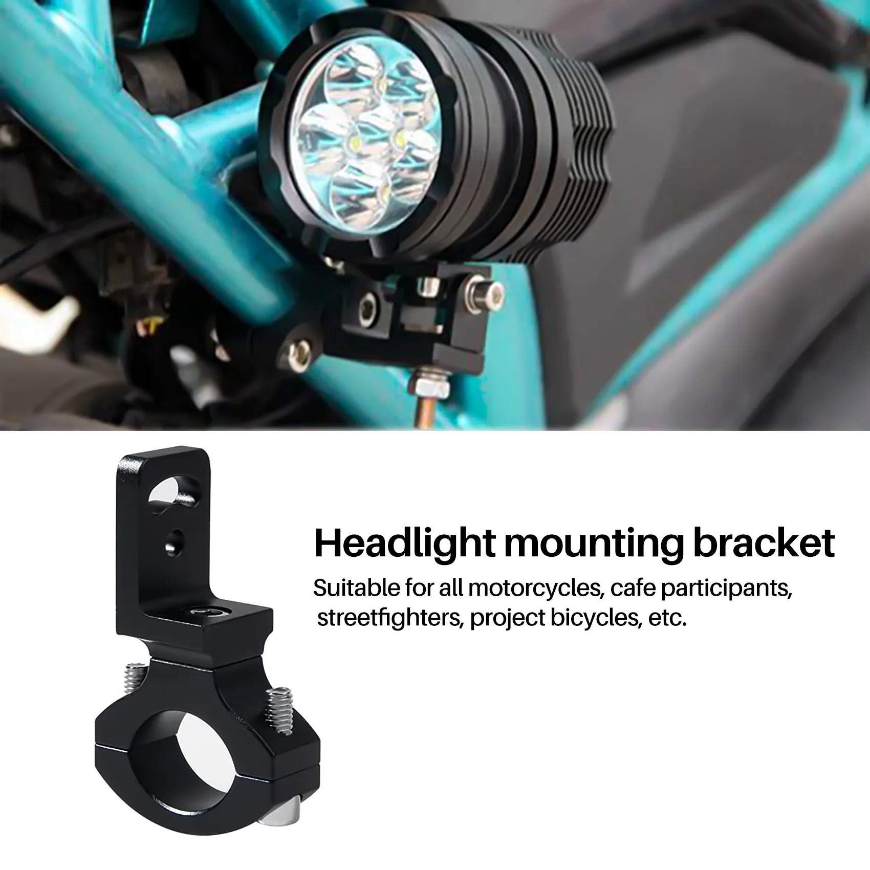 

2PCS Universal Handlebar 22 25mm 7/8Inch Motorcycle Headlight Bracket Spotlight Holder Tube Clamp for Cafe Racer Chopper