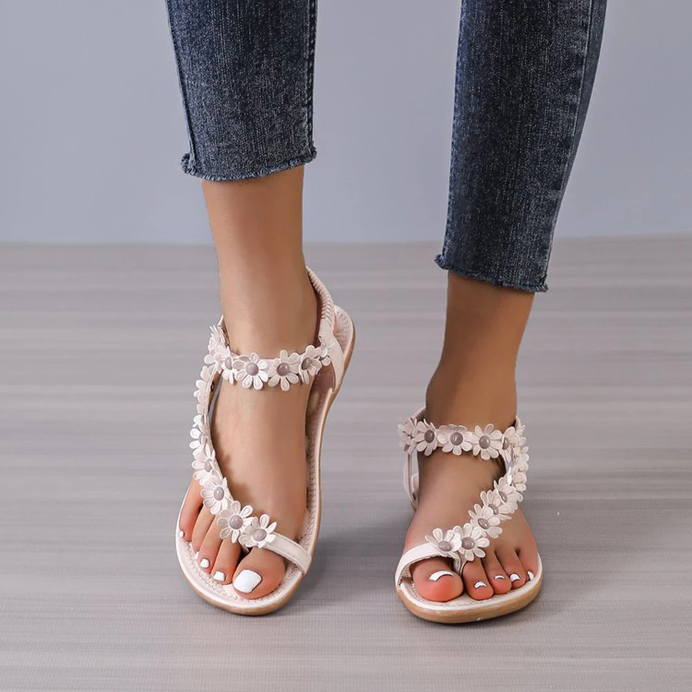 Fashion Flower Boho Sandals Wear-Resistance Non-Slip Outwear Shoes For Daily Wear