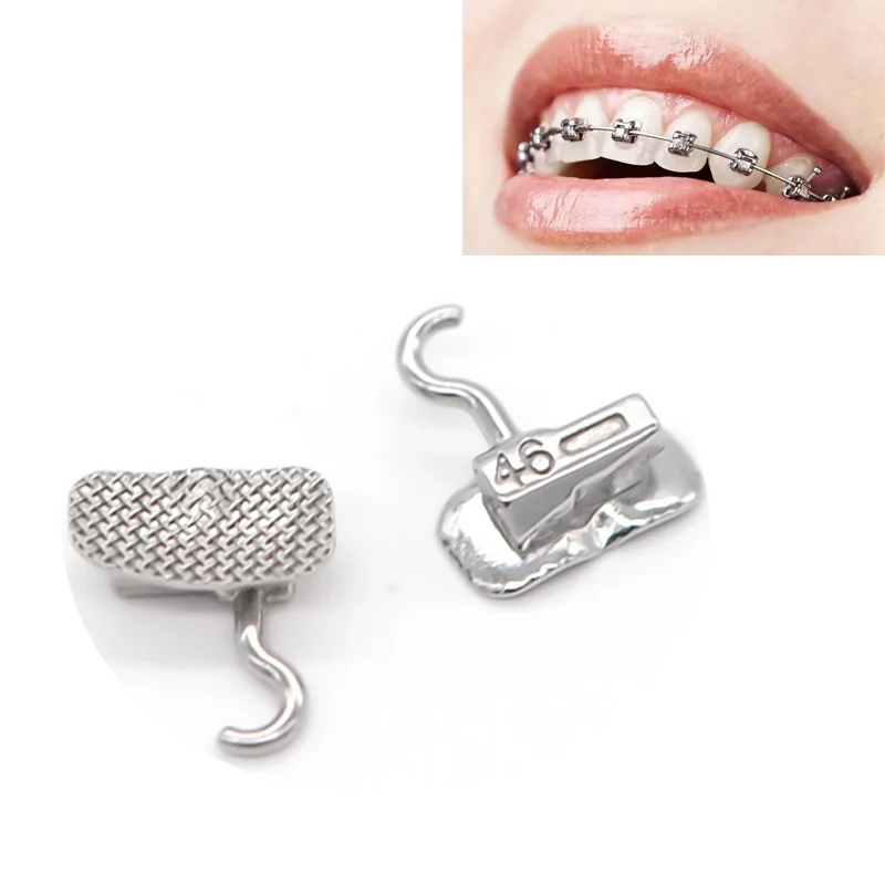 

20Pcs Dental Orthodontic Stainless Steel 1st Molar Buccal Tube with Sliding Crimpable Hook MBT Roth 0.022 Non-Conv for Brackets