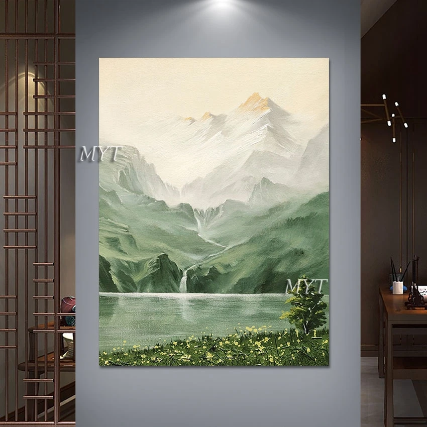 Товары для дома настенная живопись холст картина без рамки гора водопад ручная