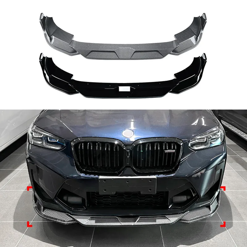 Фото Для BMW X3M X4M F97 F98 LCI 2022 + 3 шт./компл. автомобильный передний бампер, спойлер для подбородка, сплиттер, диффузор, аксессуары для тюнинга, часть №2
