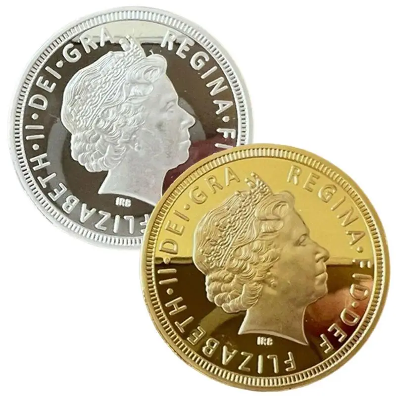 

Platinum Jubilee Commemorative Coin British Queen Elizabeth II Collectible Coins Round Medallion Iron Coins Souvenir