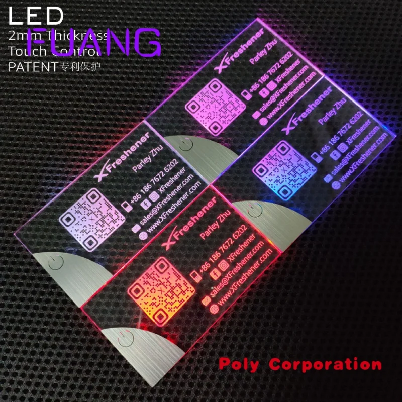 4 NEW 2022 Luxury LED Credit Card Business Card Acrylic Light up Business Design Logo LED business card