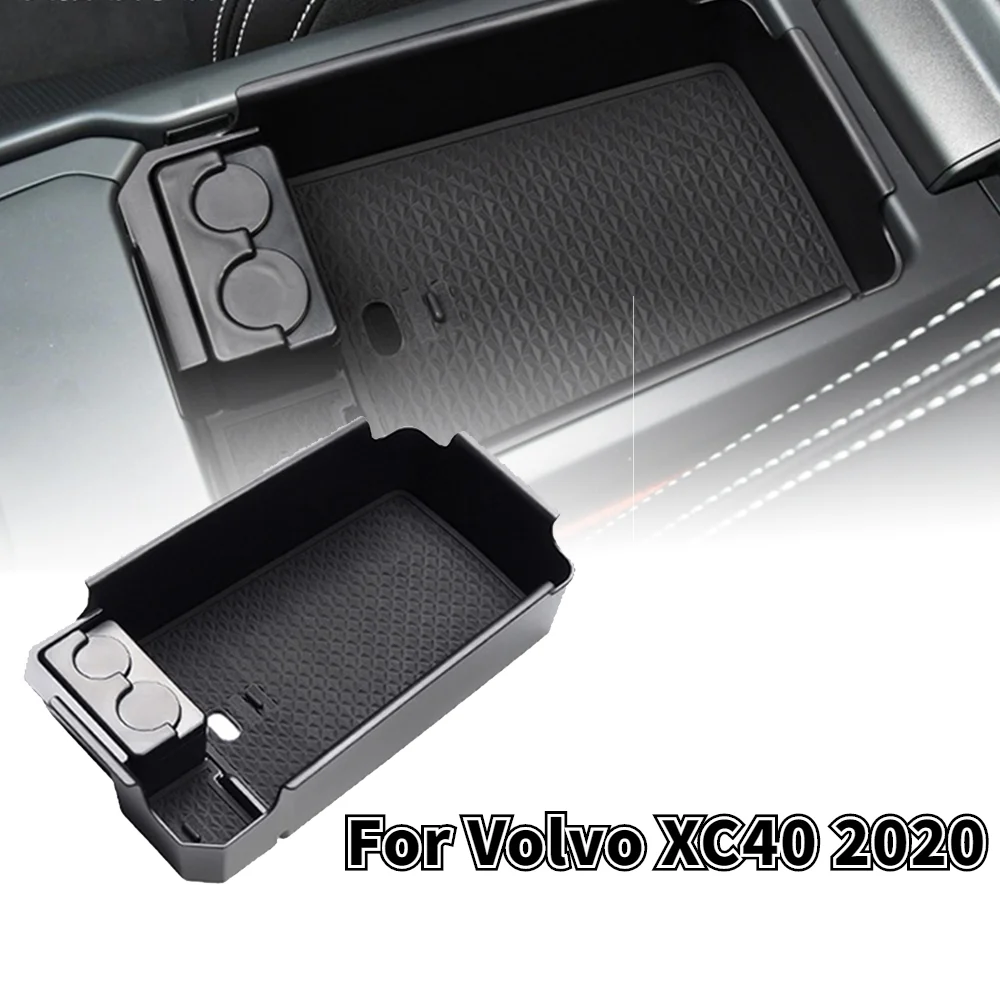 

For Volvo XC40 2020 Car Interior Decoration Console Armrest Container Storage Box Armrest Auto Tidying Coin