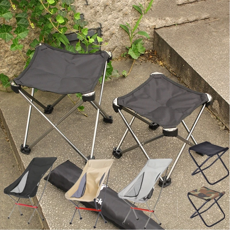

Camping Chair Beach Folding Chair High Load Outdoor Portable Travel Hiking Picnic Seat Aluminum Alloy Fishing Stool