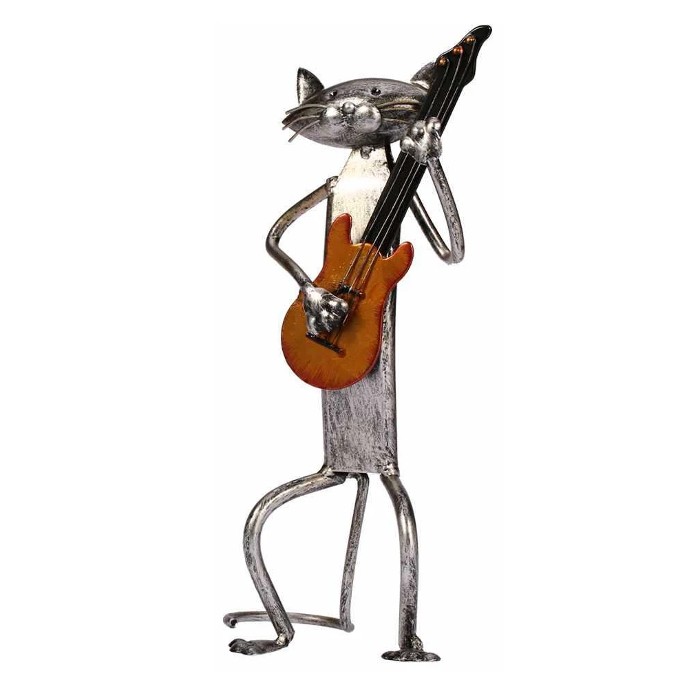 

Small Crafts Iron Art Decorative Office Modern Desk Handmade Home Ornament Living Room Cat Sculpture Figurine Simple Gift