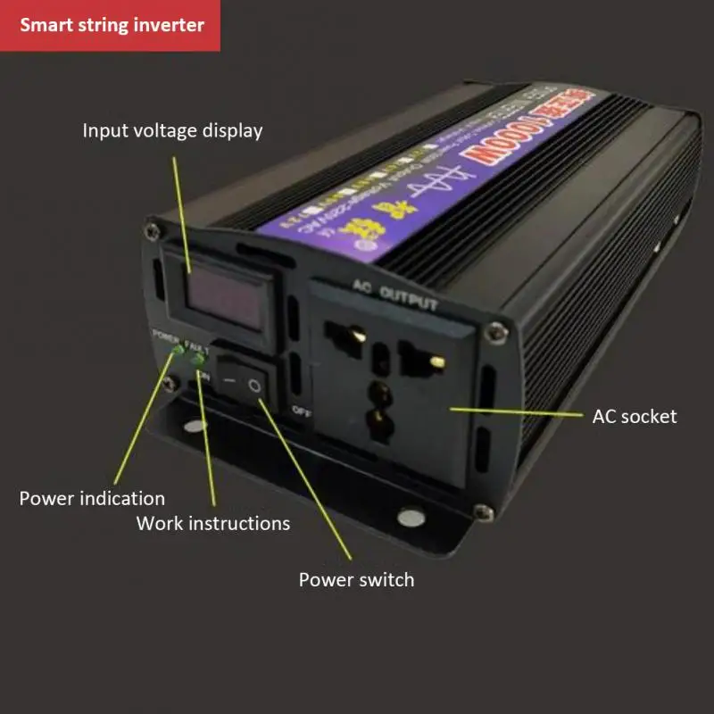 

Pure Sine Inverter 12V/24V/48V1000W Vehicle Household Solar Inverter Power Converter 24V1000W Pure Sine Wave Single Digital Disp