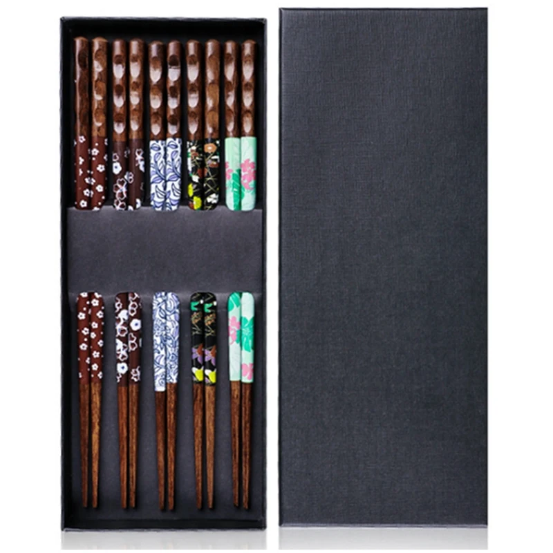 

5 пар, деревянные палочки для еды в японском стиле