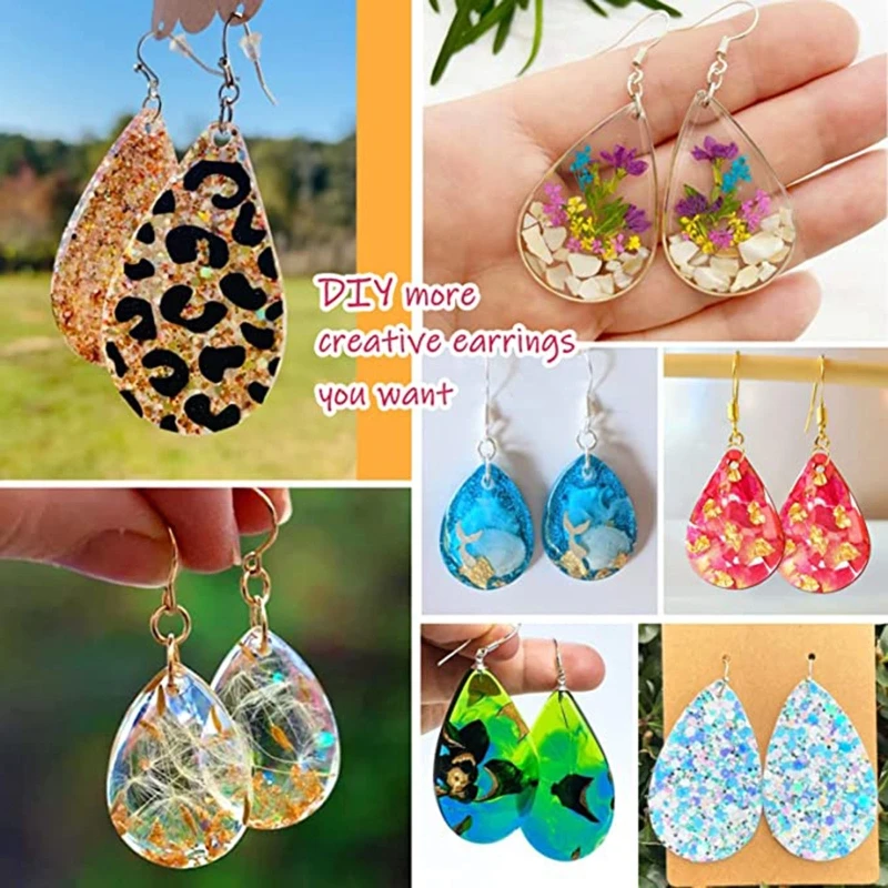 

X7YA Teardrop Water Drop Shaped Earring Mold Silicone Keychain Pendant Mould for DIY Jewelry Making Crafts Epoxy Resin Moulds