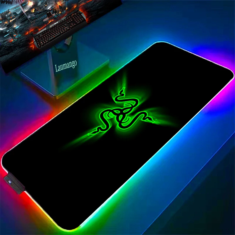 

Gamer Mouse Pad Xxl Razer Pc Accessories Gaming Mousepad Rgb Deskmat Desk Protector Keyboard Mat Anime Backlight Mause Carpet