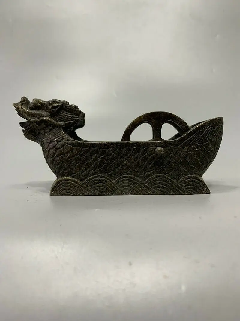 Old China Bronze Copper Handmade Dragon Ink Fountain Statue 60259