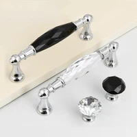 1pc 96128mm silvery long crystal handle dresser zinc alloy knobs drawer wardrobe handles for cabinet kitchen pull cupboard knob