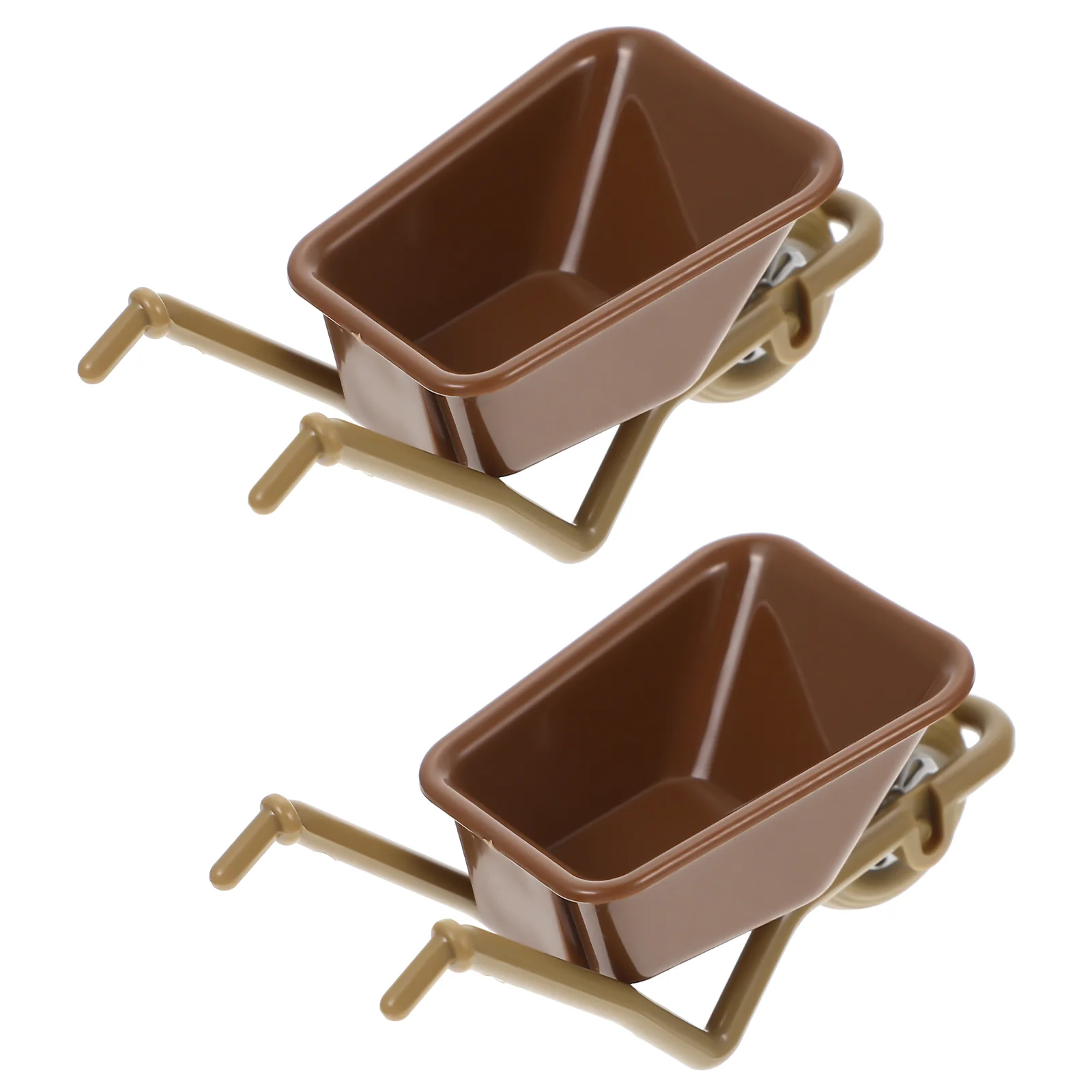 

2pcs Miniature Wheelbarrow Landscape Cart Model