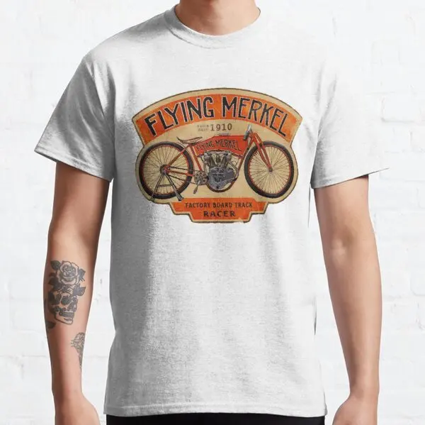 

Flying Merkel Vintage Logo t shirt for SYM Buell Gas Suzuki Bakker CCM HONDA