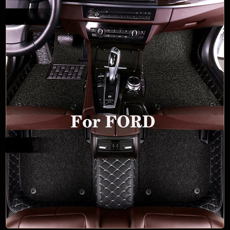 

High Quality Customized Double Layer Detachable Diamond Pattern Car Floor Mat For FORD Territory Galaxy Kuga Escort PUMA Bronco