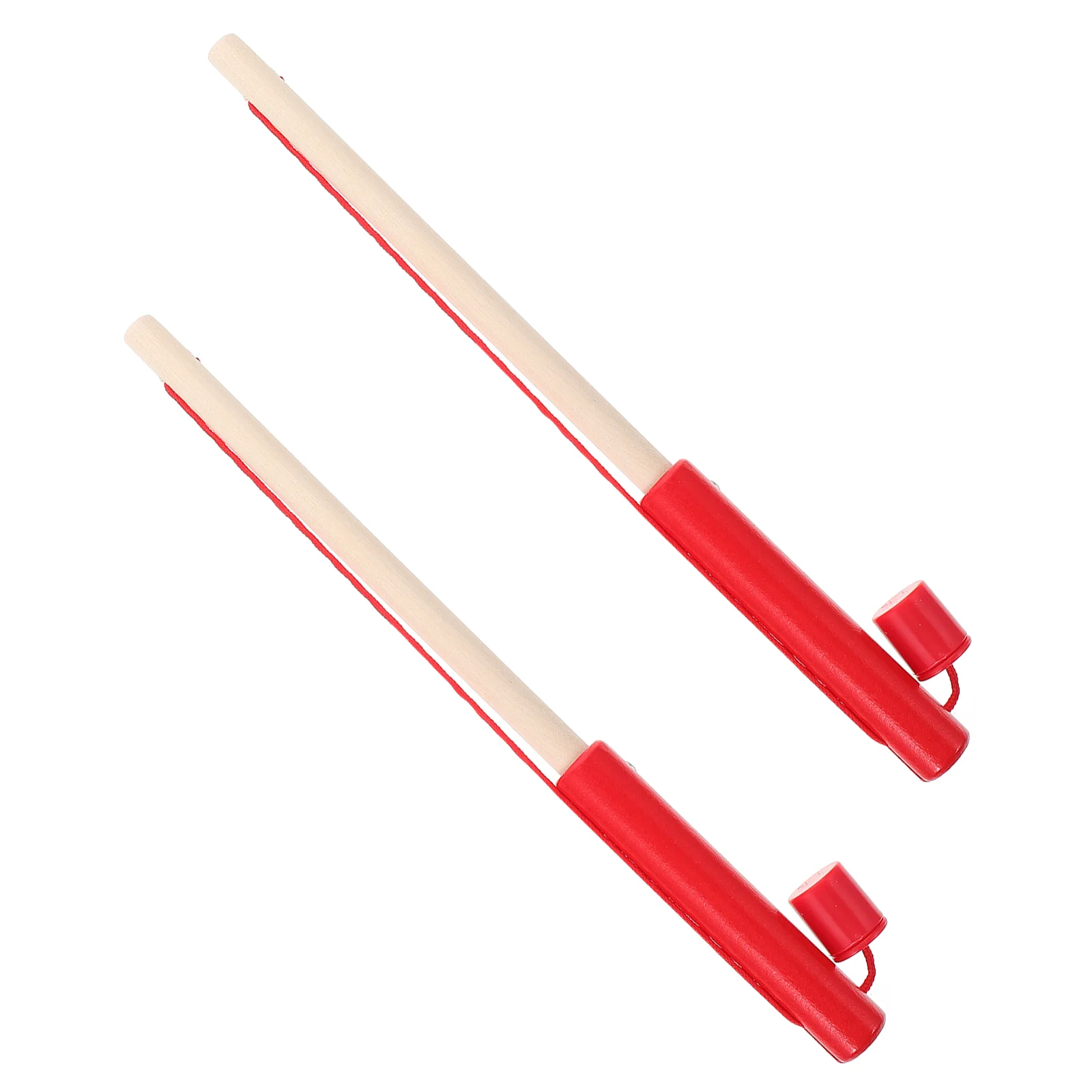

2 Pcs Children's Fishing Rod Kids Toy Replace Game Wooden Pole Cognitive Plaything