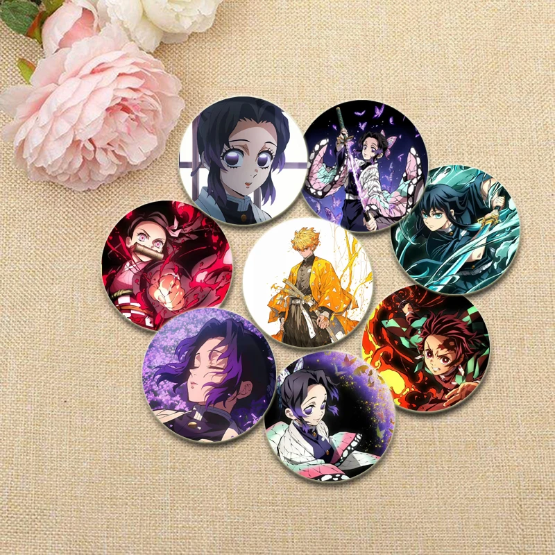 Kochou Shinobu Kurihana Ochi Kanao Cartoon Pin Agatsuma Zenitsu Kanroji Mitsuri Demon Badge Kamado Tanjirou Nezuko Anime Brooch