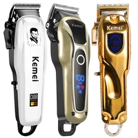 kemei hair trimmer for men electric hair cutting machine professional cordless barber lcd display usb rechargeable haircut tools