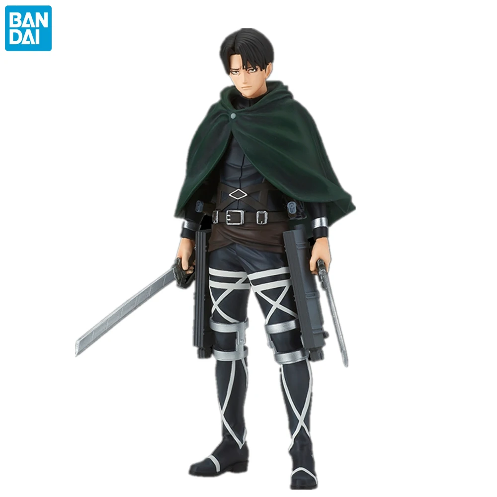 

Original Bandai Attack On Titan Levi Ackerman Anime Figure PVC Action Figures Toys BANPRESTO Collection Figurine Model Kids Gift