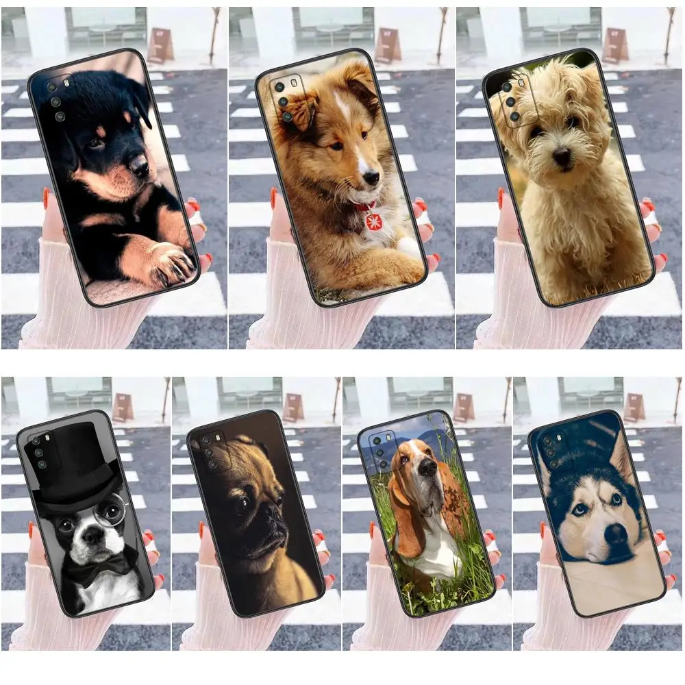 Cheap Mens Brown White Puppy Dog Black Bumper Luxury Back For Xiaomi Redmi Go 6A 7A 8 8A 9A 9C 9i 9T 10 Nfc Prime Power Pro 4G