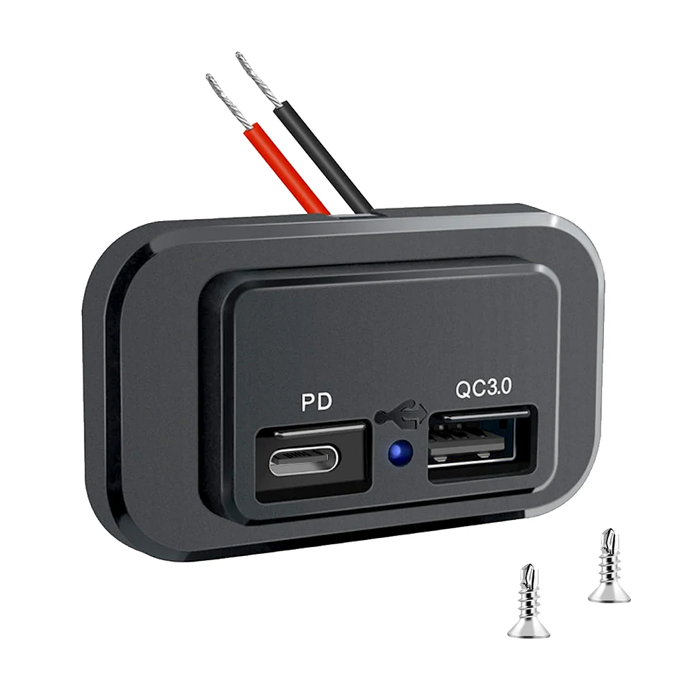 

Двойные адаптеры PD USB C, розетка для автомобильного зарядного порта, настенное крепление, аксессуары для лодок, морских кемперов, грузовиков, гольф-кары 12/24 В