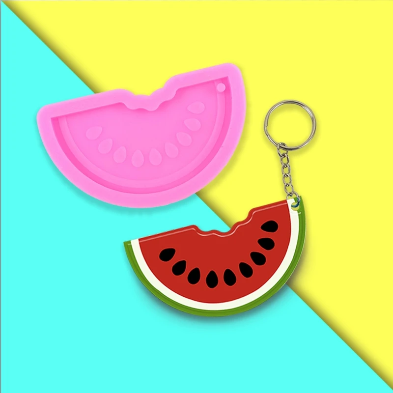 

Shiny Glossy Watermelon Shape Ornament Silicone Epoxy Resin Mold DIY Keychain Pendant Jewelry for Valentine Gift Craft