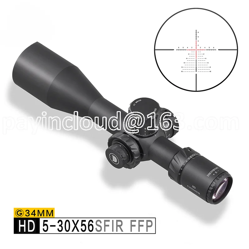 

Long Range Shooting Hunting Scope 34mm Tube Discovery Optics Hunting Scope HD 5-30x56 SFIR SLT FFP IR-MIL Tactical