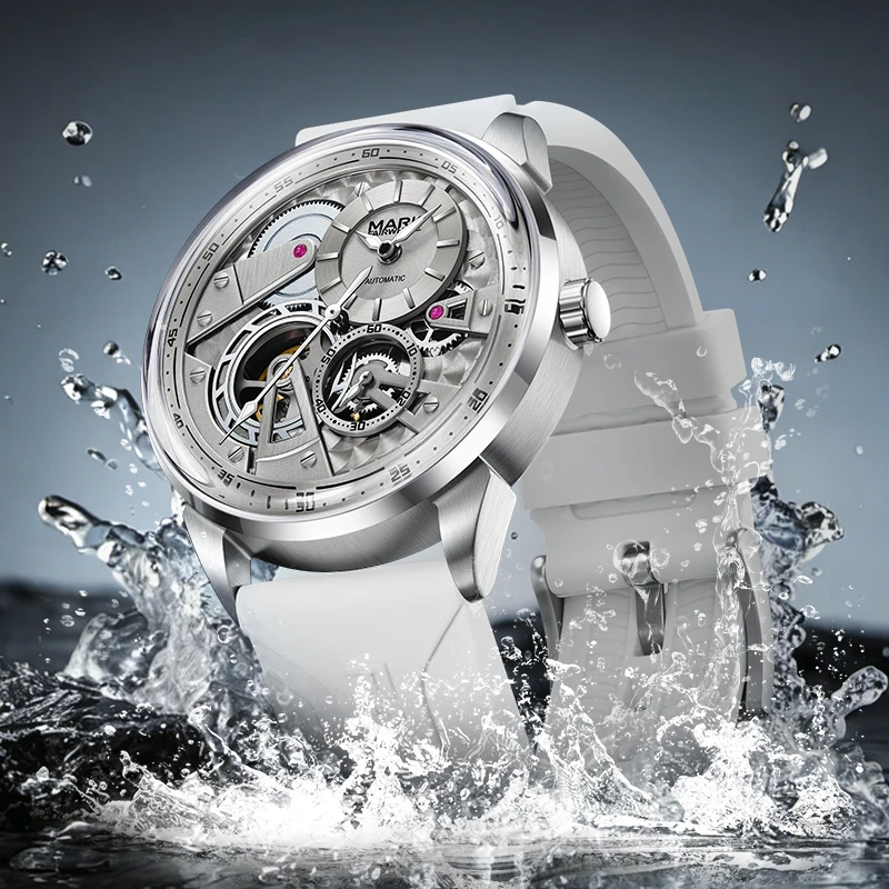Фото Мужские автоматические механические часы Mark Fairwhale 6042, модные, светящиеся, для бизнеса, наручные часы для мужчин, reloj hombre №3